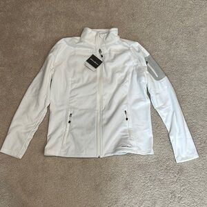 NEW - Eddie Bauer Women's Fit White Fleece Jacket - XXL TALL